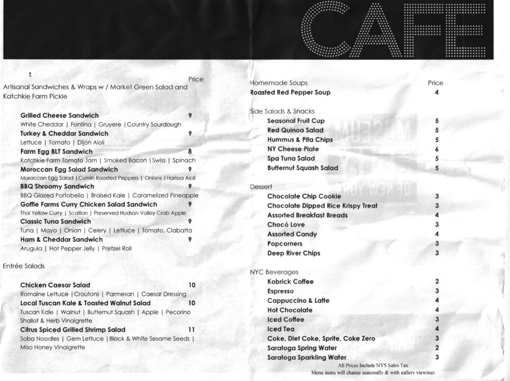 Chalsty Cafe Menu